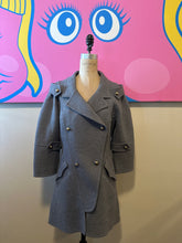 Load image into Gallery viewer, Fendi Size 40 Gray Wool Pea Coat
