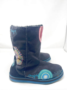 Desigual 40 Black Faux Fur Sueds Boots 2870-140-11121